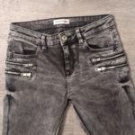 ZARA  black gray acid wash moto jeans size 2 Photo 1