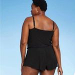 Aqua Green  Black High Neck Keyhole Swim Romper One Piece Suit Women’s Size Large Photo 9