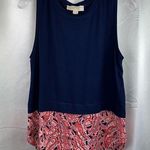 Michael Kors Blue & Sangria paisley Top Medium 🆕 Photo 0