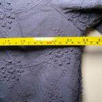 Driftwood  Navy Blue Eyelet Embroidered Floral Puff Peasant Blouse Women's Small Photo 7