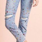 AO.LA Alice + Olivia Whimsical Grommet Jean Sz 28 Indie High Rise MSRP $495.00 Blue Photo 0