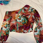 Lulus Lulu’s Satin Floral Print Off The Shoulder Top Photo 1