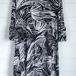 Alexandra & Oak Women's XL Black & White Tropical Boat Neck Bell Sleeved Dress Multiple Photo 0
