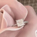 2 Carat Princess Moissanite Diamond Ring Set 5 Silver Photo 1