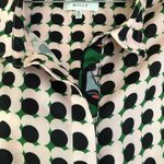 Milly  Italian Cady Culottes Pants Cream & Print Top sz 12 Photo 4