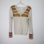 DKNY Women's Sz M Sweater Cotton w/ Mohair Open Knit Accent Beige Photo 15