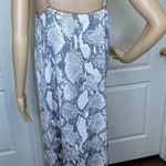 H&M Flowy Snakeskin Print Boxy MIDI Dress SpaghettiStraps Gray Beige White Med Photo 3