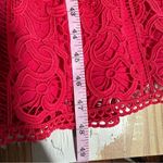 Monique Lhuillier Lace Fit & Flare Midi Dress Raspberry Red Size 2 Photo 14