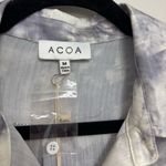 NWT ACOA Gray Tie Dye Satin Button Down Photo 2