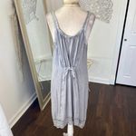 Raya Sun Silver Gray Sequin Y2K Witchy Boho Embroidered Asymmetric Midi Dress XL Photo 4
