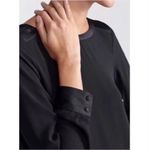 Eileen Fisher Long Sleeve Silk Bateau Neck Tunic Dress in Black Size Extra Small Photo 1