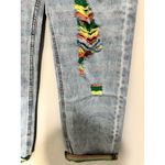 Shop Michella Women High Waisted Distressed Colorful Light Wash Denim Jeans Sz L Blue Photo 7
