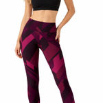 Brooks Formation Crop Leggings in Plum Eclipse Jacquard Size M Photo 0
