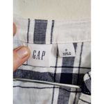 Gap  Linen Blend Plaid Midi Shirt Dress Women 0 White Coastal Nautical Minimalist Photo 4