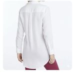 LL. Bean White Premium Washable Linen Drawstring Button Tunic SMALL Photo 1