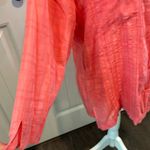 Christopher & Banks  Large Coral Textured Semi-Sheer Button Down Blouse Top Photo 4