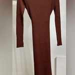 Anrabess Women’s Sweater Dress with Side Slits with Belt NWT Brown Photo 0