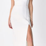 Lulus Angelic Appearance Classic White Ruffled Bodycon Midi Dress Size M NWOT Photo 0