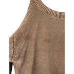 American Eagle AE Cotton Long Weekend V-Neck Sweater Heather Tan Sand NWT Medium Photo 3