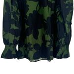 Sugar Lips Ruffle Long Sleeve Blouse size 1X Smocked Green Black Floral NWT Photo 8