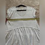 cupio  Women’s Grey Short Sleeve Striped Blouse Babydoll Top -Size Medium Photo 5