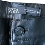 ZARA  Faux-Leather Straight-Leg Pants – Black High-Waist, Size S Photo 4