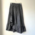 Vintage 90s Judy Knapp Black Ruffle Midi Skirt XS Photo 0