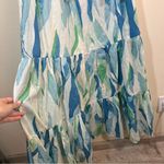 Elan  Women’s Blue Green Ruffle Midi Dress Small NWT Photo 7