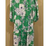 easel Size 1X  Los Angeles Floral Print Tiered Maxi Dress in Green Photo 4