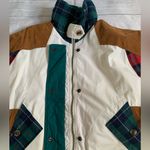 London Fog Vintage 90s Streetwear Suede Plaid Patchwork Lined Bomber Jacket Women’s Small Photo 4
