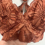 Aerie orange lace bralette bra floral flowers racer back size small Photo 4