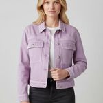 Sundance  Lilac Utility Jacket with Embroidered Trim Size Large Lightweight Photo 0