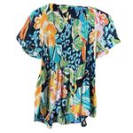 Melissa Paige size PXL tropical beaded smocked boho top. Photo 1