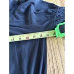 Ramy Brook  Women's Sheer Silk Belted Dress Navy Blue Drop Waist Tiered Sleeves Photo 8