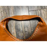 Laggo Mara Studded Brown Tan Leather Hobo Shoulder Bag Slouchy Western Carryall Photo 4