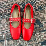 Intentionally Blank Forum Red Leather Grommet Mary Jane Flats EU 39 / US 8.5 Photo 8