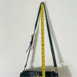 Nine West Soft Leather Black Handbag w Large Brass Gold Handles & Optional Strap Photo 14