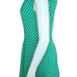 Robbie Bee Womens XS Green White Chevron Short Sleeve A-Line Midi Dress Spring Photo 4