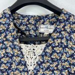 Karin Stevens Floral Dress Rayon Lace Trim Pockets Petite 14 Career Party Boho Photo 6