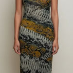 Aria  Snake Print Mesh Slip Dress Semi Sheer Midi Club Party Grunge Size Small Photo 0