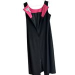 Jessica Howard VTG 2 Piece Set 12P Shift Dress Bolero Open Jacket Black Pink LBD Photo 6