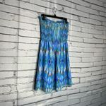 Fynn & Rose Blue Smocked Sundress Midi Dress SZ 4 Tie Photo 1