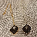 SET OF 2 BLACK GOLD SILVER NECKLACES Photo 2