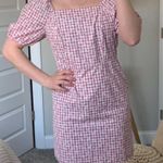 Loft Purple/pink Gingham Puff Sleeve Dress size 8 Photo 2