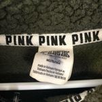 Victoria's Secret PINK  Green Teddy Bear Zip-Up Sweater - Sz medium Photo 2