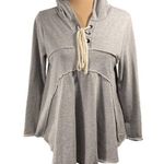 Altar'd State  Hoodie Top Swing Hem Grey S Small Cotton Stretch Photo 0