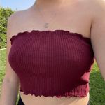 Better Be  small maroon ribbed tube top Photo 0