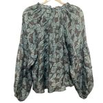 Ramy Brook Ramy Brooke Top Multicolor Geometric Satin Balloon Sleeve Blue Blouse Size Small Photo 2