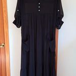 Lovestitch Sheer Black Flowy Chiffon Maxi Dress Kaftan XS-Large Photo 1