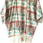Mauve Cardigan Aztec Lace Top Classic Short Sleeve Cotton Multicolor Small S Photo 1